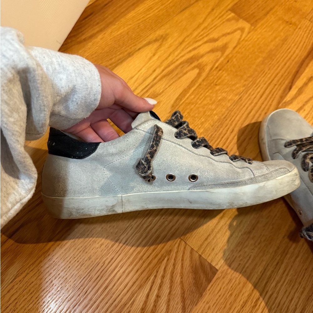 Golden Goose Gray and Black Sneakers with Suede Finish - Picture 7 of 9